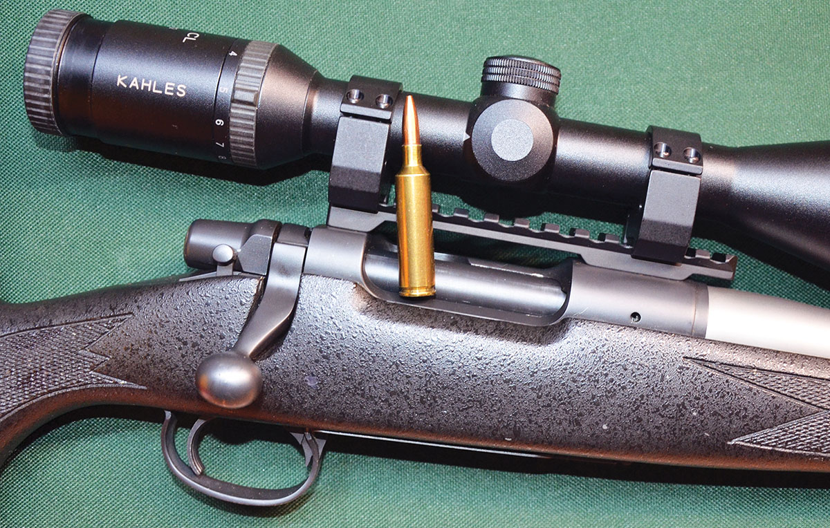 Of several custom switch-barrel rifles owned by Layne, this one, built by Kenny Jarrett on a Remington Model Seven action with a McMillan Kevlar-reinforced fiberglass stock, is one of his favorites. In addition to the 22-250 Ackley Improved featured in this report, it also has barrels in 243 Winchester Improved, 7mm-08 Remington and 308 Winchester.